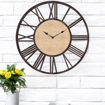 Intra απο ξύλο plywood 3mm-4mm πάχος – Ρολόι τοίχου με ρωμαϊκό αριθμό 10x10 cm INTRAVECTRY-MY557083 - Image 3