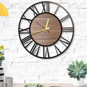 Intra απο ξύλο plywood 3mm-4mm πάχος – Ρολόι τοίχου με ρωμαϊκό αριθμό 10x10 cm INTRAVECTRY-MY557083 - Image 4