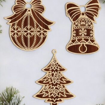 Intra απο ξύλο plywood 3mm-4mm πάχος – Χριστουγεννιάτικα Κρεμαστά Στολίδια 30x35 cm INTRAVECTRY-MY553967 - Image 2