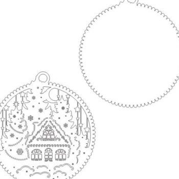 Intra απο ξύλο plywood 3mm-4mm πάχος – Πολυεπίπεδη Χριστουγεννιάτικη Σπίτι στο Χωριό Μπιχλιμπίδι 25x30 cm INTRAVECTRY-MY550389 - Image 4