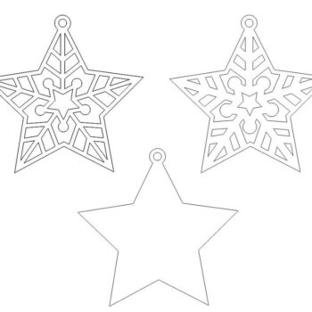 Intra απο ξύλο plywood 3mm-4mm πάχος – Χριστουγεννιάτικο στολίδι αστεριών 20x20 cm INTRAVECTRY-MY545743 - Image 3