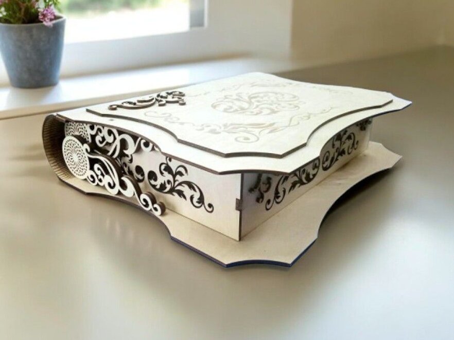 Intra απο ξύλο plywood 3mm-4mm πάχος – Διακοσμητικό βιβλίο δώρου 25x25 cm INTRAVECTRY-MY543367