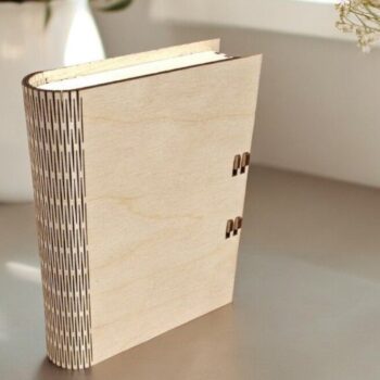 Intra απο ξύλο plywood 3mm-4mm πάχος – Ξύλινο κουτί βιβλίου με συρόμενο μάνταλο 40x45 cm INTRAVECTRY-MY554091 - Image 2