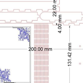 Intra απο ξύλο plywood 3mm-4mm πάχος – Κουτί βιβλίου με floral χαρακτικό 45x50 cm INTRAVECTRY-MY558733 - Image 3
