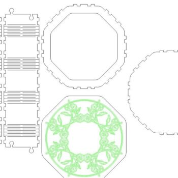 Intra απο ξύλο plywood 3mm-4mm πάχος – Ξύλινο κουτί μεντεσέδων Octagon Living 30x35 cm INTRAVECTRY-MY546324 - Image 4