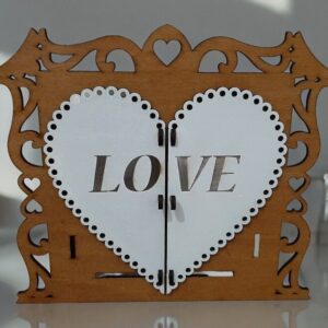 Intra απο ξύλο plywood 3mm-4mm πάχος – Κορνίζα για ζευγάρια Love Heart 40x40 cm INTRAVECTRY-MY560138