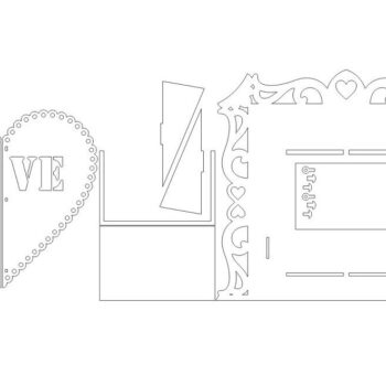 Intra απο ξύλο plywood 3mm-4mm πάχος – Κορνίζα για ζευγάρια Love Heart 30x35 cm INTRAVECTRY-MY554038 - Image 3