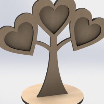 Intra απο ξύλο plywood 3mm-4mm πάχος – Heart Tree Three Pictures ξύλο κορνίζας 30x35 cm INTRAVECTRY-MY558548 - Image 1
