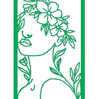 Intra απο ξύλο plywood 3mm-4mm πάχος – Τέχνη τοίχου Flower Woman 15x15 cm INTRAVECTRY-MY553550 - Image 2