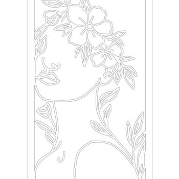 Intra απο ξύλο plywood 3mm-4mm πάχος – Τέχνη τοίχου Flower Woman 15x15 cm INTRAVECTRY-MY553550 - Image 3