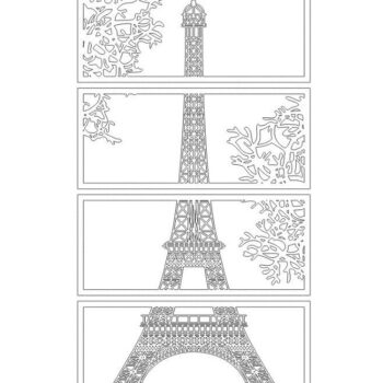 Intra απο ξύλο plywood 3mm-4mm πάχος – Πύργος του Άιφελ Τρισδιάστατη διακόσμηση τοίχων 30x35 cm INTRAVECTRY-MY557092 - Image 3