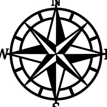 Intra απο ξύλο plywood 3mm-4mm πάχος – ξύλο τέχνης τοίχου North Arrow Nautical Compass 25x25 cm INTRAVECTRY-MY543429 - Image 2