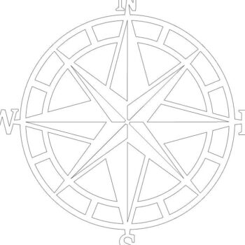 Intra απο ξύλο plywood 3mm-4mm πάχος – ξύλο τέχνης τοίχου North Arrow Nautical Compass 25x25 cm INTRAVECTRY-MY543429 - Image 3