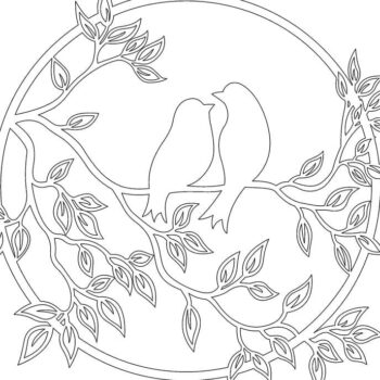 Intra απο ξύλο plywood 3mm-4mm πάχος – ξύλο τέχνης τοίχου Birds in Love On Tree of Life 12x15 cm INTRAVECTRY-MY557198 - Image 3