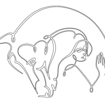 Intra απο ξύλο plywood 3mm-4mm πάχος – ξύλο DXF με αυτοκόλλητα τοίχου Horse With Girl Line Art 25x25 cm INTRAVECTRY-MY560834 - Image 2