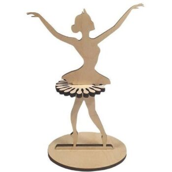 Intra απο ξύλο plywood 3mm-4mm πάχος – Μπαλαρίνα Dancer Girl Θήκη χαρτοπετσέτας Χάρτινη θήκη 25x30 cm INTRAVECTRY-MY557718 - Image 1