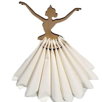 Intra απο ξύλο plywood 3mm-4mm πάχος – Μπαλαρίνα Dancer Girl Θήκη χαρτοπετσέτας Χάρτινη θήκη 25x30 cm INTRAVECTRY-MY557718 - Image 2