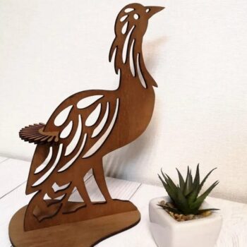 Intra απο ξύλο plywood 3mm-4mm πάχος – ξύλο Ξύλινη θήκη χαρτοπετσέτας Peacock για δείπνο 12x15 cm INTRAVECTRY-MY551316 - Image 2