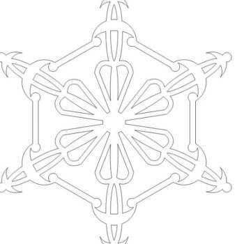 Intra απο ξύλο plywood 3mm-4mm πάχος – Χριστουγεννιάτικο στολίδι με νιφάδα χιονιού 12x15 cm INTRAVECTRY-MY552054 - Image 2