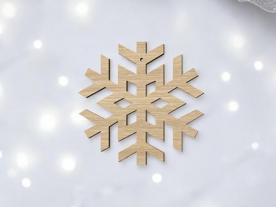 Intra απο ξύλο plywood 3mm-4mm πάχος – Χριστουγεννιάτικη νιφάδα χιονιού 35x40 cm INTRAVECTRY-MY552056