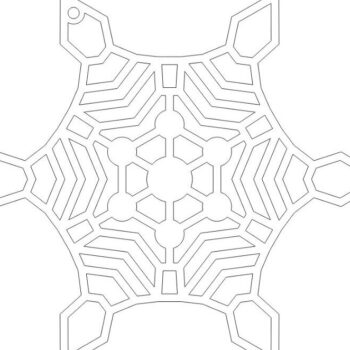 Intra απο ξύλο plywood 3mm-4mm πάχος – Χριστουγεννιάτικο Κρεμαστό στολίδι με νιφάδα χιονιού 25x30 cm INTRAVECTRY-MY543469 - Image 2