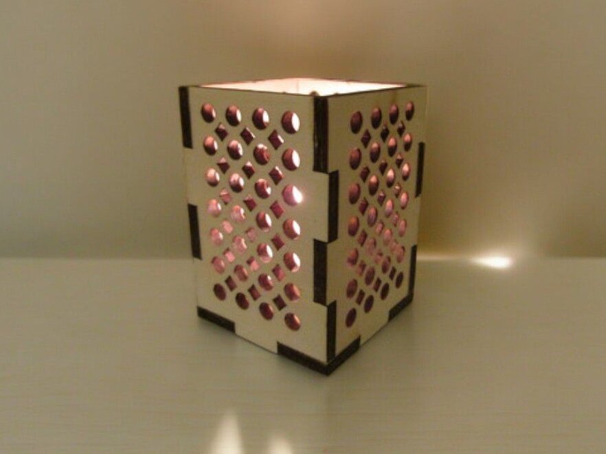 Intra απο ξύλο plywood 3mm-4mm πάχος – Κηροπήγιο Ξύλινο Κουτί Φαναριού 40x40 cm INTRAVECTRY-MY544644