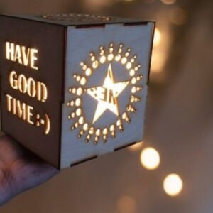 Intra απο ξύλο plywood 3mm-4mm πάχος – Εξατομικευμένο Ξύλινο LED Light Box 20x20 cm INTRAVECTRY-MY557884