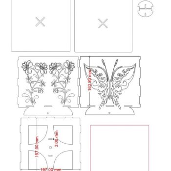 Intra απο ξύλο plywood 3mm-4mm πάχος – Πεταλούδα Ξύλινο Νυχτερινό Light Box 10x10 cm INTRAVECTRY-MY560271 - Image 2