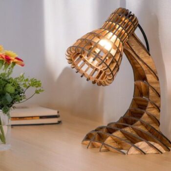 Intra απο ξύλο plywood 3mm-4mm πάχος – Ξύλινο Φωτιστικό Επιτραπέζιου Βάσης 25x25 cm INTRAVECTRY-MY552916 - Image 1