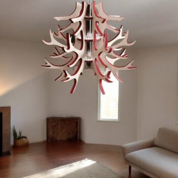 Intra απο ξύλο plywood 3mm-4mm πάχος – Πολυέλαιος Antlers 30x35 cm INTRAVECTRY-MY554096 - Image 1