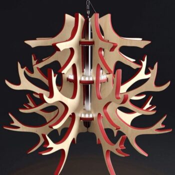 Intra απο ξύλο plywood 3mm-4mm πάχος – Πολυέλαιος Antlers 30x35 cm INTRAVECTRY-MY554096 - Image 2