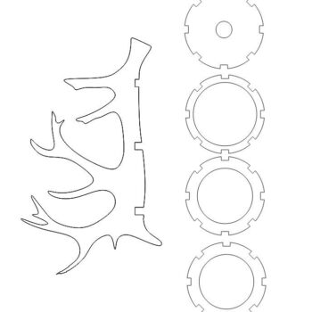 Intra απο ξύλο plywood 3mm-4mm πάχος – Πολυέλαιος Antlers 30x35 cm INTRAVECTRY-MY554096 - Image 3