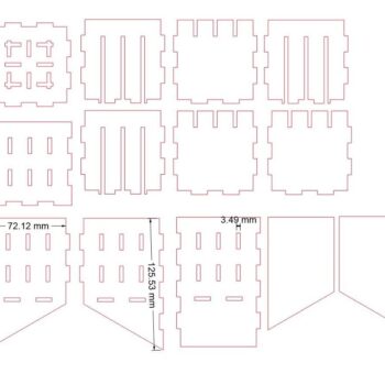 Intra απο ξύλο plywood 3mm-4mm πάχος – Μολυβοθήκη με κλίση 4 επιπέδων 30x30 cm INTRAVECTRY-MY551193 - Image 2