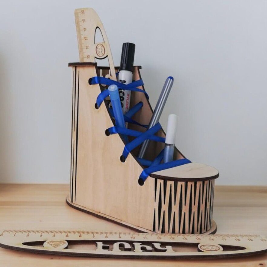 Intra απο ξύλο plywood 3mm-4mm πάχος – Unique Boot Shape Desktop Organizer 12x15 cm INTRAVECTRY-MY551194