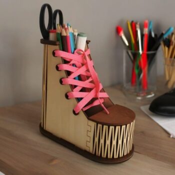 Intra απο ξύλο plywood 3mm-4mm πάχος – Αξεσουάρ γραφείου σχήματος παπουτσιού 15x20 cm INTRAVECTRY-MY554142 - Image 1