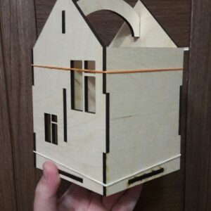 Intra απο ξύλο plywood 3mm-4mm πάχος – Θήκη για στυλό σπιτιού με λαβή 20x20 cm INTRAVECTRY-MY547488