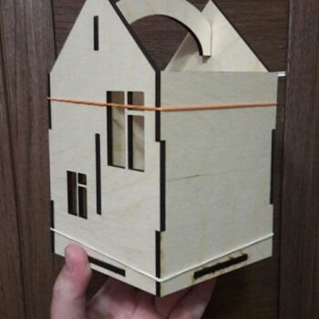 Intra απο ξύλο plywood 3mm-4mm πάχος – Θήκη για στυλό σπιτιού με λαβή 15x20 cm INTRAVECTRY-MY544851 - Image 1