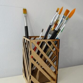 Intra απο ξύλο plywood 3mm-4mm πάχος – ξύλο θήκης μολυβιού και πινέλου 25x25 cm INTRAVECTRY-MY552212 - Image 4