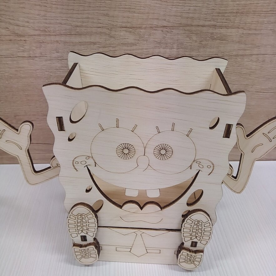 Intra απο ξύλο plywood 3mm-4mm πάχος – Μπομπ Σφουγγαράκης Τακτοποιημένο με ξύλο συρταριού 12x15 cm INTRAVECTRY-MY552214