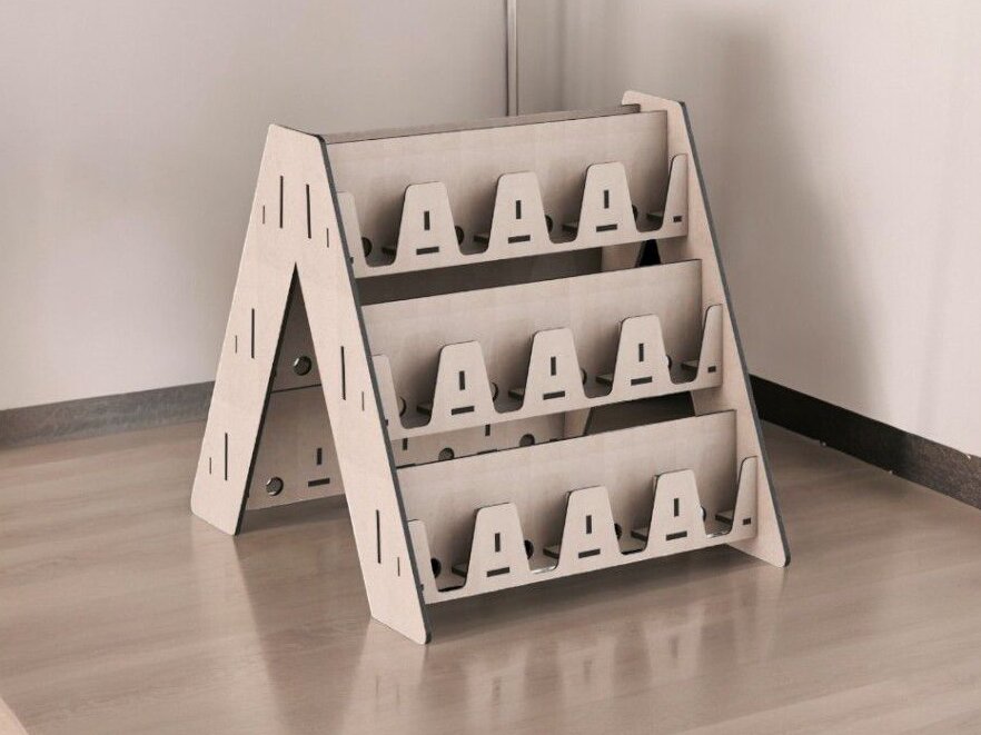 Intra απο ξύλο plywood 3mm-4mm πάχος – Ράφι οθόνης κινητών τηλεφώνων 3 επιπέδων 12x15 cm INTRAVECTRY-MY552176