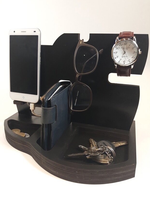 Intra απο ξύλο plywood 3mm-4mm πάχος – Mens Docking Station and Organizer File 12x15 cm INTRAVECTRY-MY547619