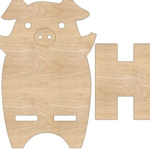 Intra απο ξύλο plywood 3mm-4mm πάχος – ξύλο Ξύλινο Γουρουνάκι θήκης τηλεφώνου 15x15 cm INTRAVECTRY-MY543563