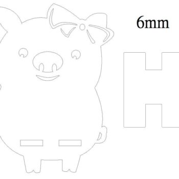 Intra απο ξύλο plywood 3mm-4mm πάχος – ξύλο βάσης κινητού τηλεφώνου Lady Pig 25x30 cm INTRAVECTRY-MY543564 - Image 2