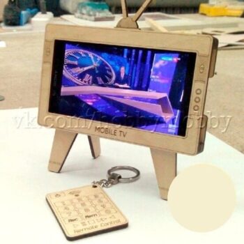 Intra απο ξύλο plywood 3mm-4mm πάχος – ξύλο ρετρό τηλεόρασης βάσης τηλεφώνου 25x25 cm INTRAVECTRY-MY554900 - Image 1