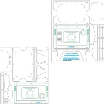Intra απο ξύλο plywood 3mm-4mm πάχος – ξύλο ρετρό τηλεόρασης βάσης τηλεφώνου 25x25 cm INTRAVECTRY-MY554900 - Image 4
