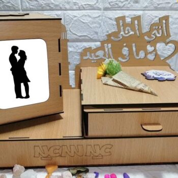 Intra απο ξύλο plywood 3mm-4mm πάχος – Περιστρεφόμενη λάμπα κορνίζας με ξύλο συρταριού αποθήκευσης 12x15 cm INTRAVECTRY-MY554164 - Image 1