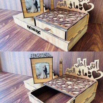 Intra απο ξύλο plywood 3mm-4mm πάχος – Περιστρεφόμενη λάμπα κορνίζας με ξύλο συρταριού αποθήκευσης 12x15 cm INTRAVECTRY-MY554164 - Image 2