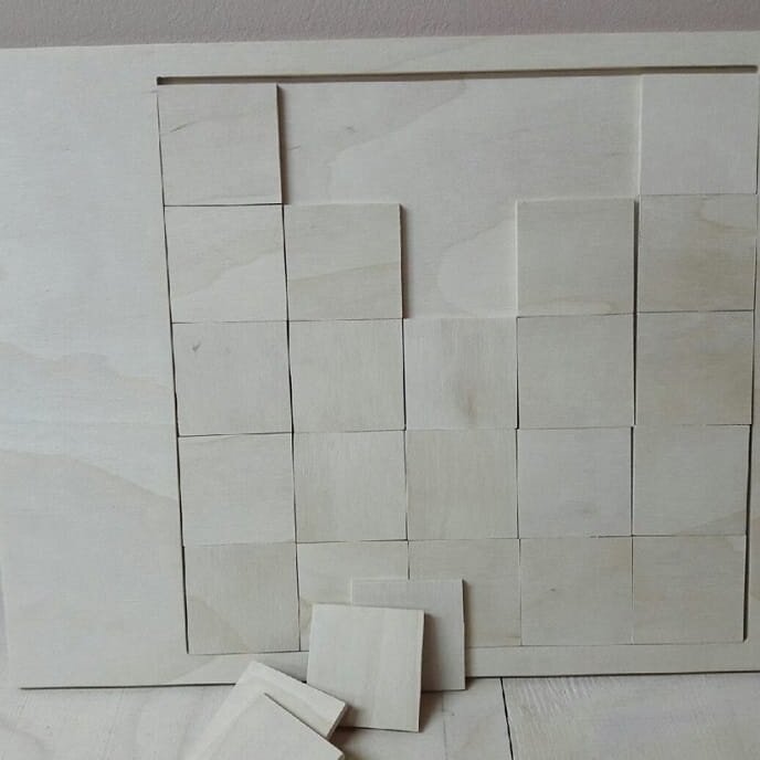 Intra απο ξύλο plywood 3mm-4mm πάχος – ξύλο πίνακα παζλ Square Block 45x50 cm INTRAVECTRY-MY543597