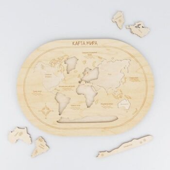 Intra απο ξύλο plywood 3mm-4mm πάχος – ξύλο Εκπαιδευτικού Παιχνιδιού Παζλ Παγκόσμιου Χάρτη 20x25 cm INTRAVECTRY-MY543603 - Image 1