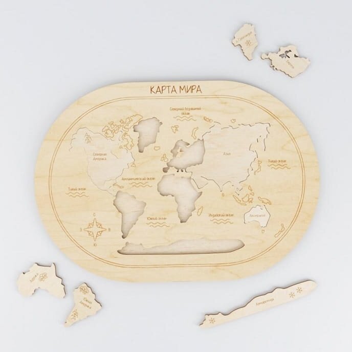 Intra απο ξύλο plywood 3mm-4mm πάχος – ξύλο Εκπαιδευτικού Παιχνιδιού Παζλ Παγκόσμιου Χάρτη 30x30 cm INTRAVECTRY-MY555194